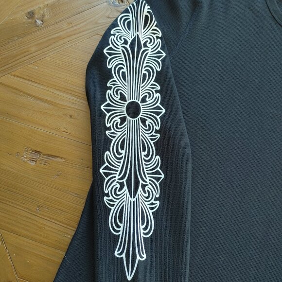 Chrome Hearts Horseshoe Thermal Waffle T-Shirt Black Long Sleeve size XXL (New) - Picture 4 of 11